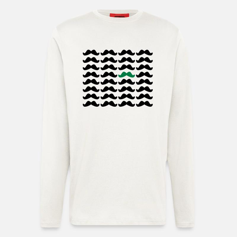Mustache Moustache "Be Different" 2c - Manches longues bio décontracté fabriqué en UE - OFF WHITE