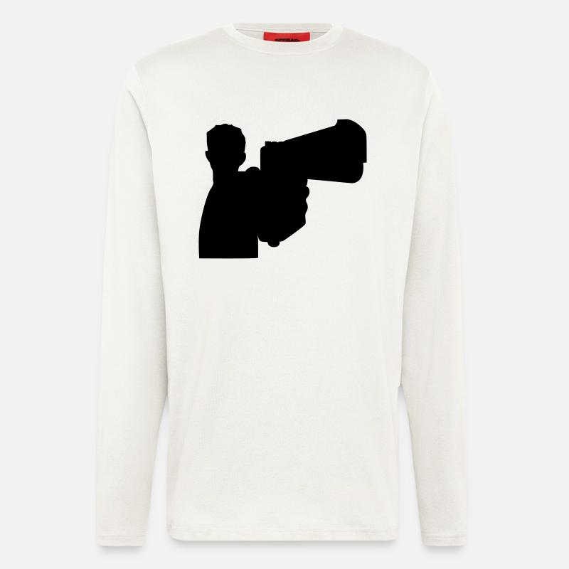 Mann mit Waffe - Langarmshirt - made by SPREAD  - OFF WHITE