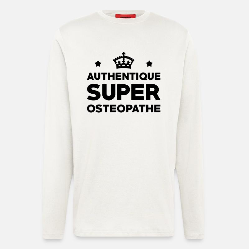 Ostéopathe / Ostéopathie / Masseur / Kiné / Ostéo - Manches longues bio décontracté fabriqué en UE - OFF WHITE