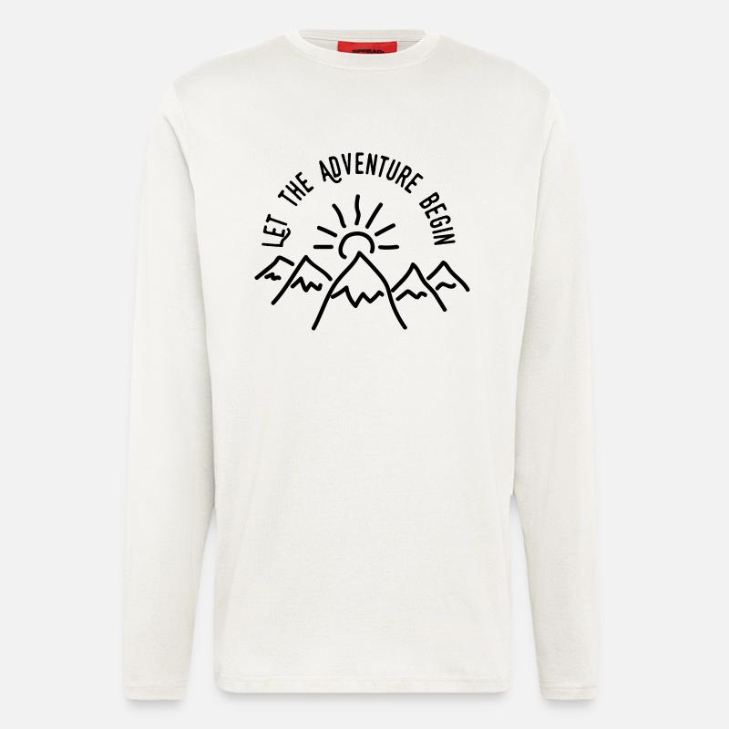 AD Let the Adventure Begin - Manches longues bio décontracté fabriqué en UE - OFF WHITE