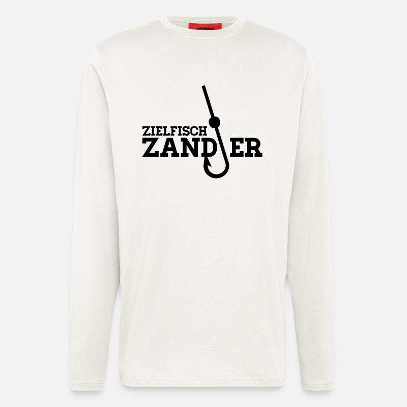 Zielfisch Zander - Anglershirt - Langarmshirt - made by SPREAD - OFF WHITE