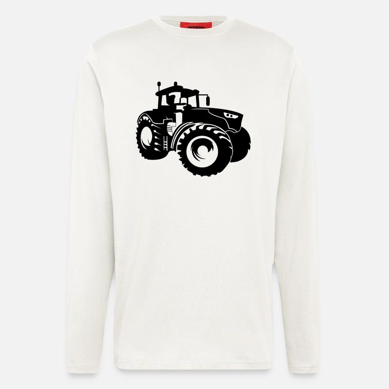 traktor - Manches longues bio décontracté fabriqué en UE - OFF WHITE