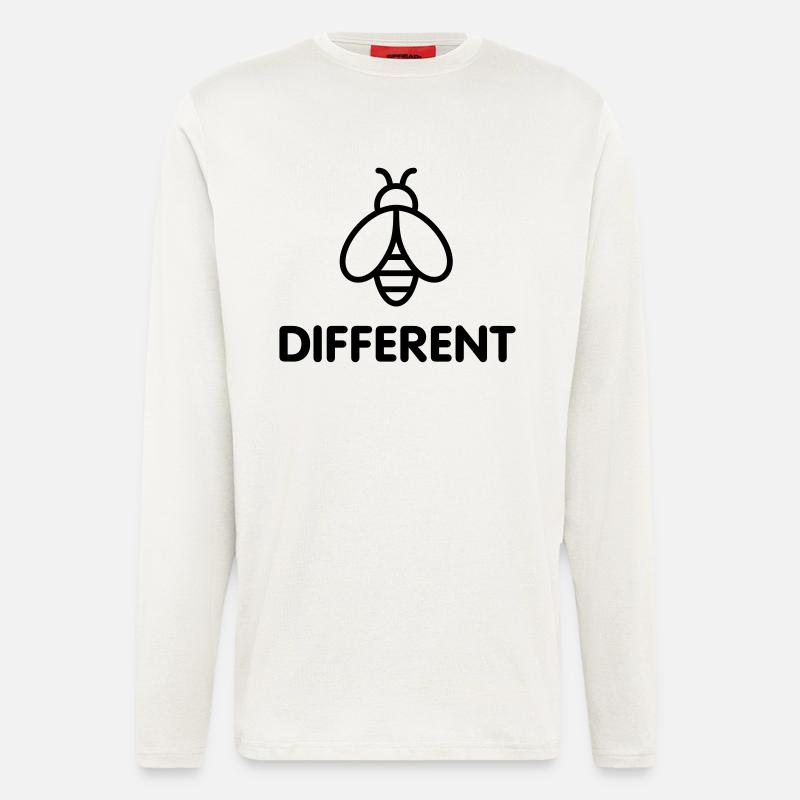 Bee Different - Manches longues bio décontracté fabriqué en UE - OFF WHITE