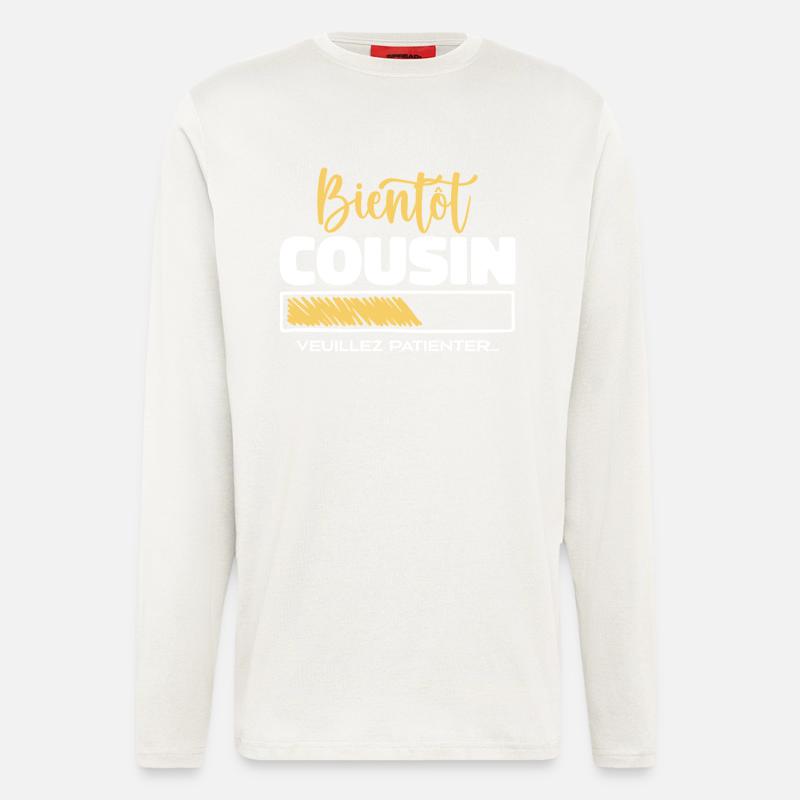 Bald Cousin, bitte warten - Langarmshirt - made by SPREAD  - OFF WHITE