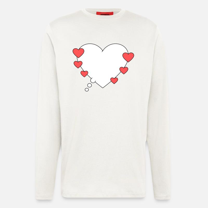 Denkblase mit Herzen - Langarmshirt - made by SPREAD  - OFF WHITE