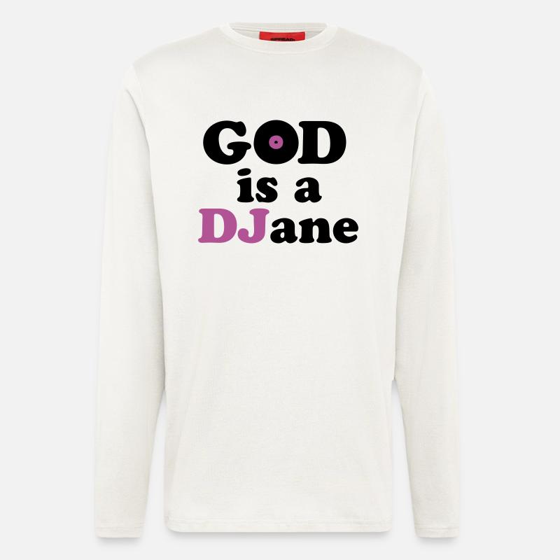 God is a DJane - Langarmshirt - made by SPREAD  - OFF WHITE