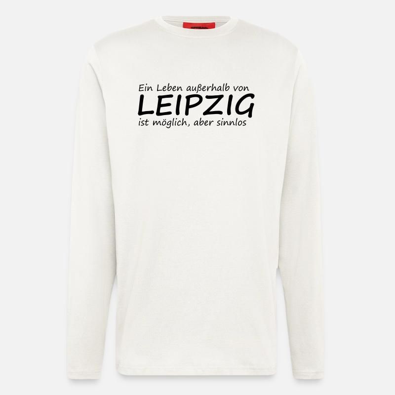 Leben außerhalb Leipzigs - Langarmshirt - made by SPREAD  - OFF WHITE