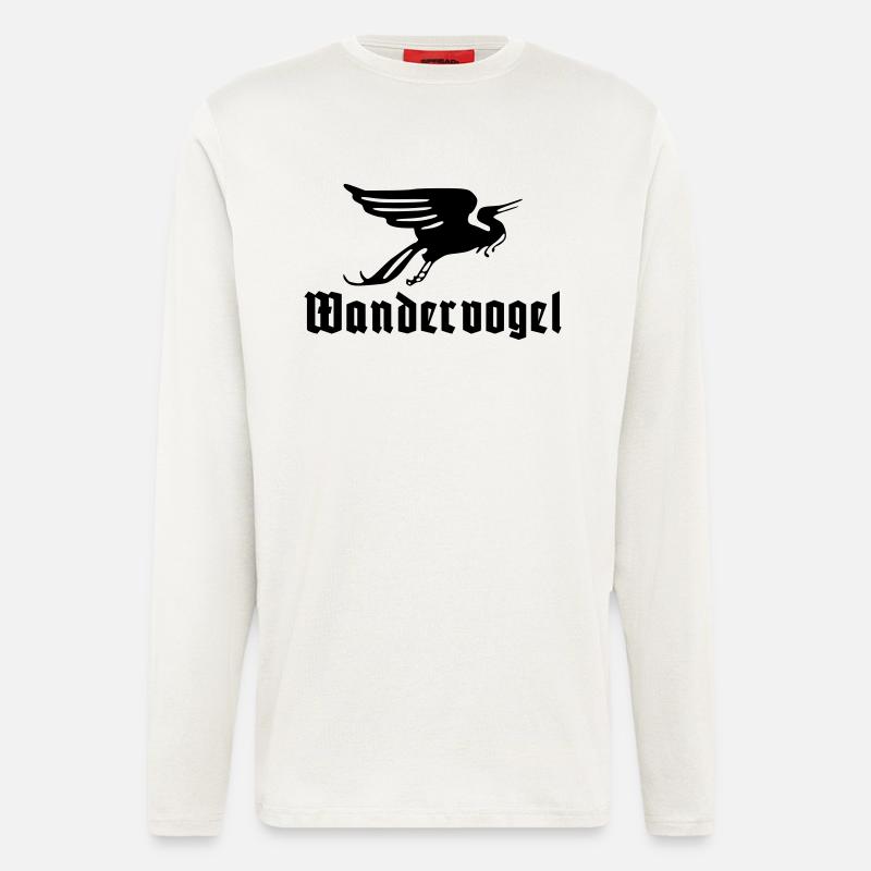 Wandervogel text - Manches longues bio décontracté fabriqué en UE - OFF WHITE