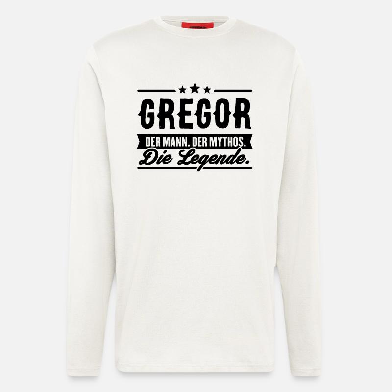 Mann Mythos Legende Gregor - Langarmshirt - made by SPREAD  - OFF WHITE
