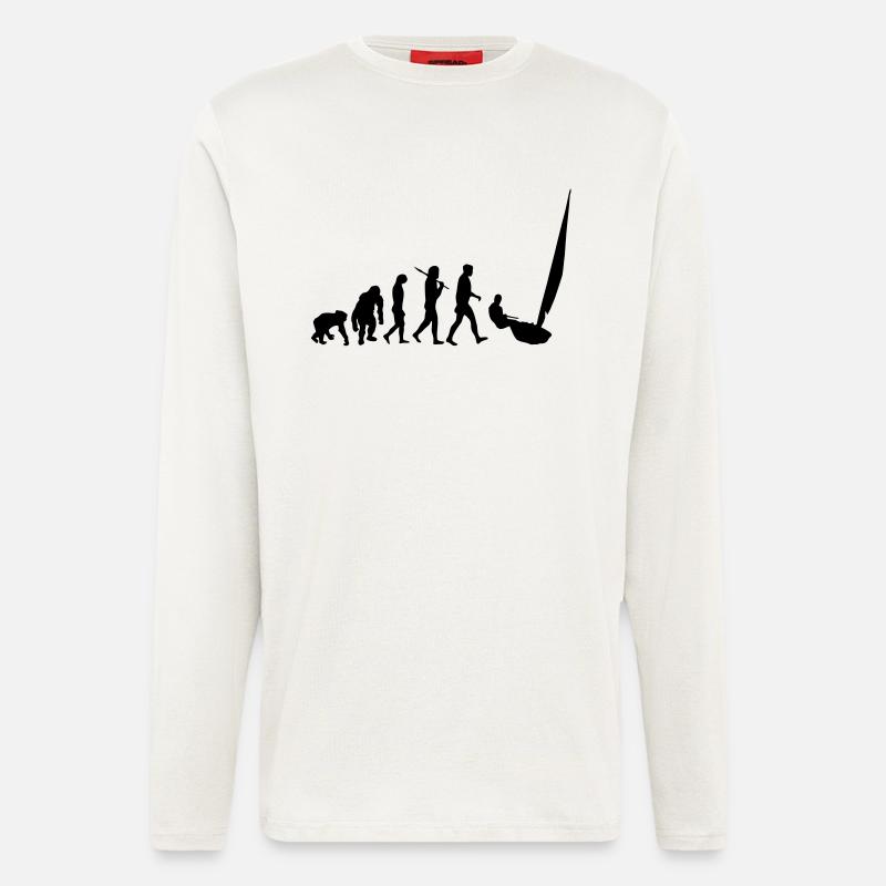 Evolution Voile - Manches longues bio décontracté fabriqué en UE - OFF WHITE