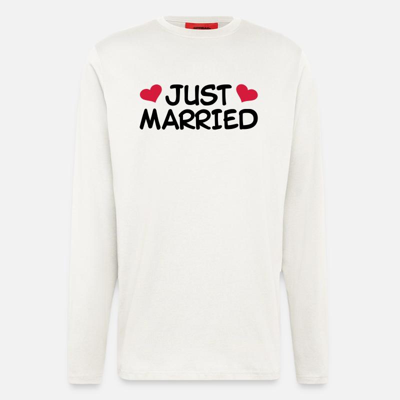 Just Married Wedding - Longsleeve - made by SPREAD  - OFF WHITE
