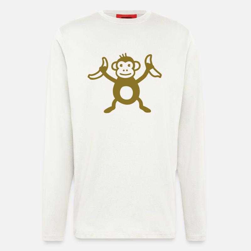 Affe mit Bananen - Langarmshirt - made by SPREAD  - OFF WHITE