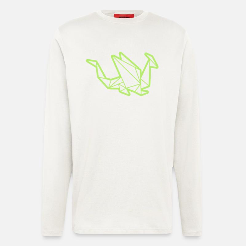 Origami: stolzer Drache - Langarmshirt - made by SPREAD  - OFF WHITE