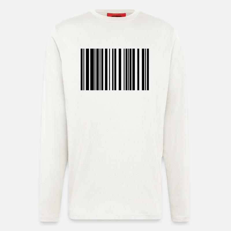 Barcode - Manches longues bio décontracté fabriqué en UE - OFF WHITE