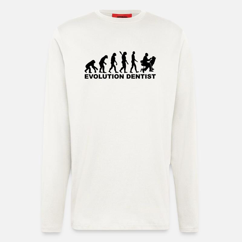 Evolution Dentist - Manches longues bio décontracté fabriqué en UE - OFF WHITE