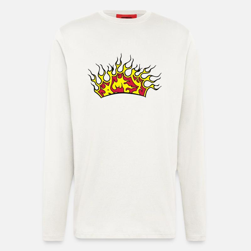 Fire flames crown - Longsleeve - made by SPREAD  - OFF WHITE