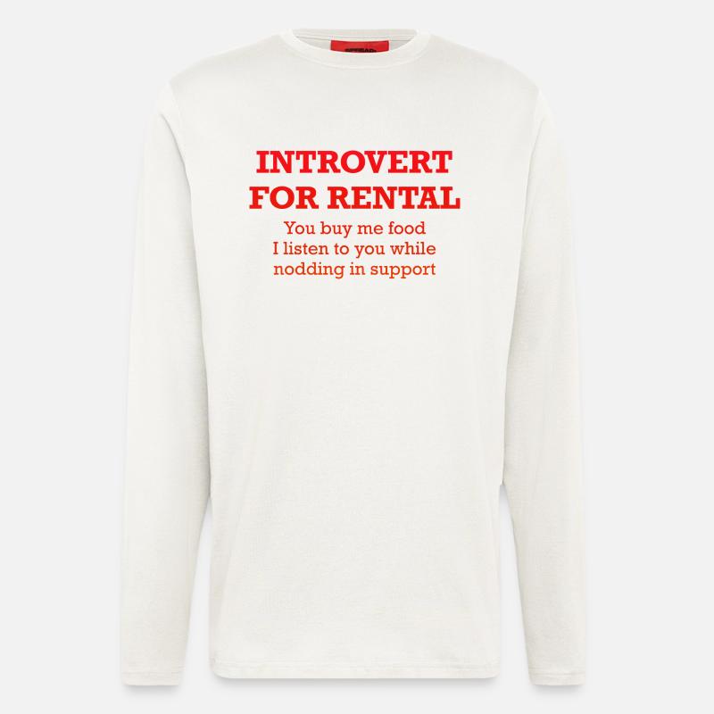 Introvertiert zum Mieten - Langarmshirt - made by SPREAD  - OFF WHITE