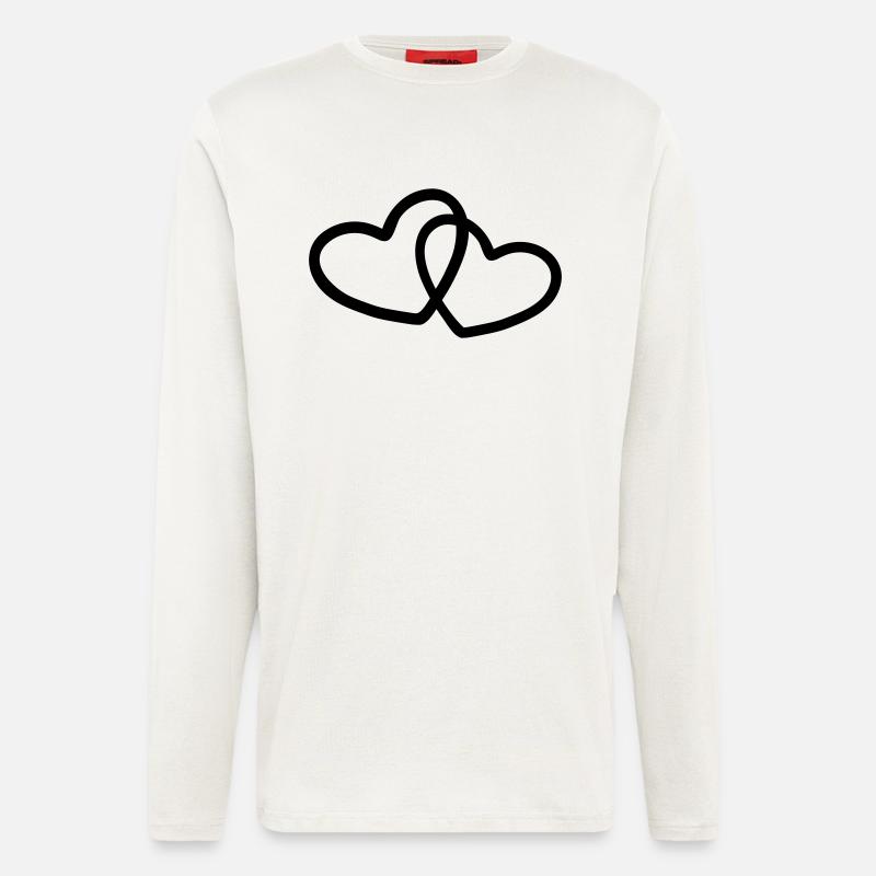 Two Hearts 1 - Langarmshirt - made by SPREAD  - OFF WHITE