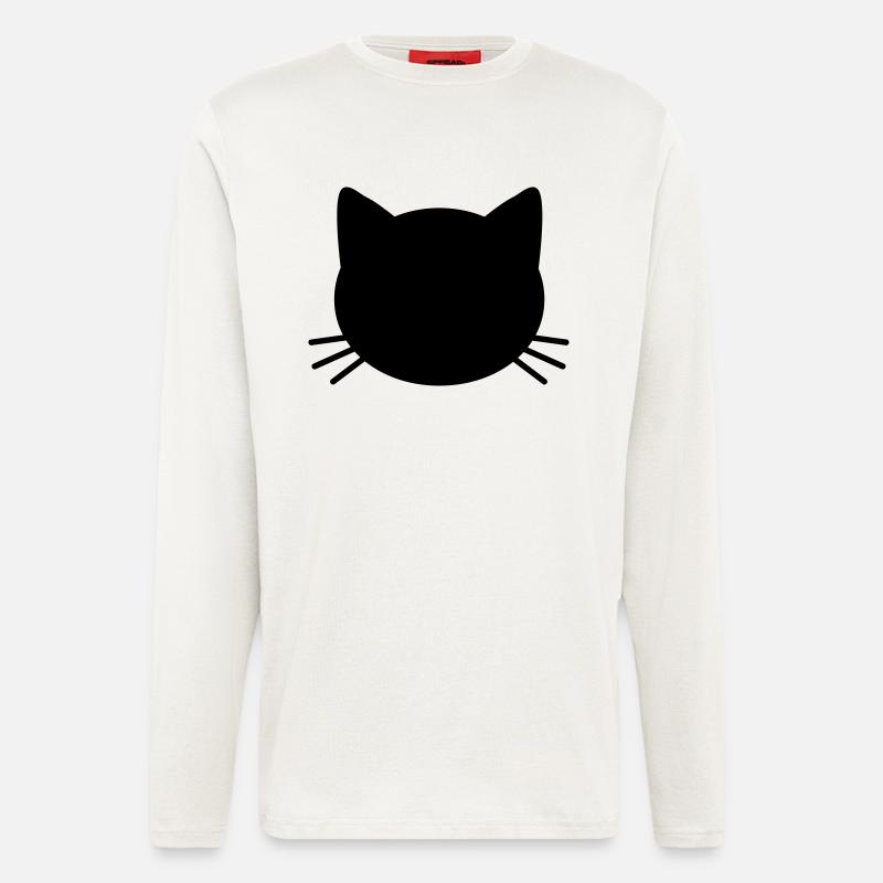 Cute Cat Face - Langarmshirt - made by SPREAD  - OFF WHITE
