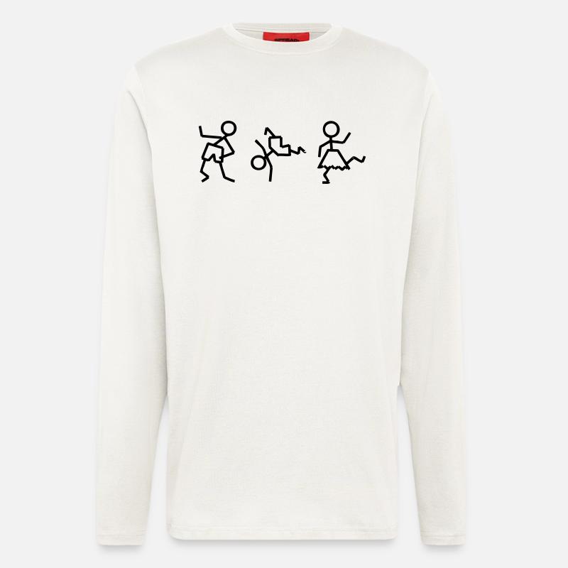 tanzende_maennchen3 - Langarmshirt - made by SPREAD  - OFF WHITE