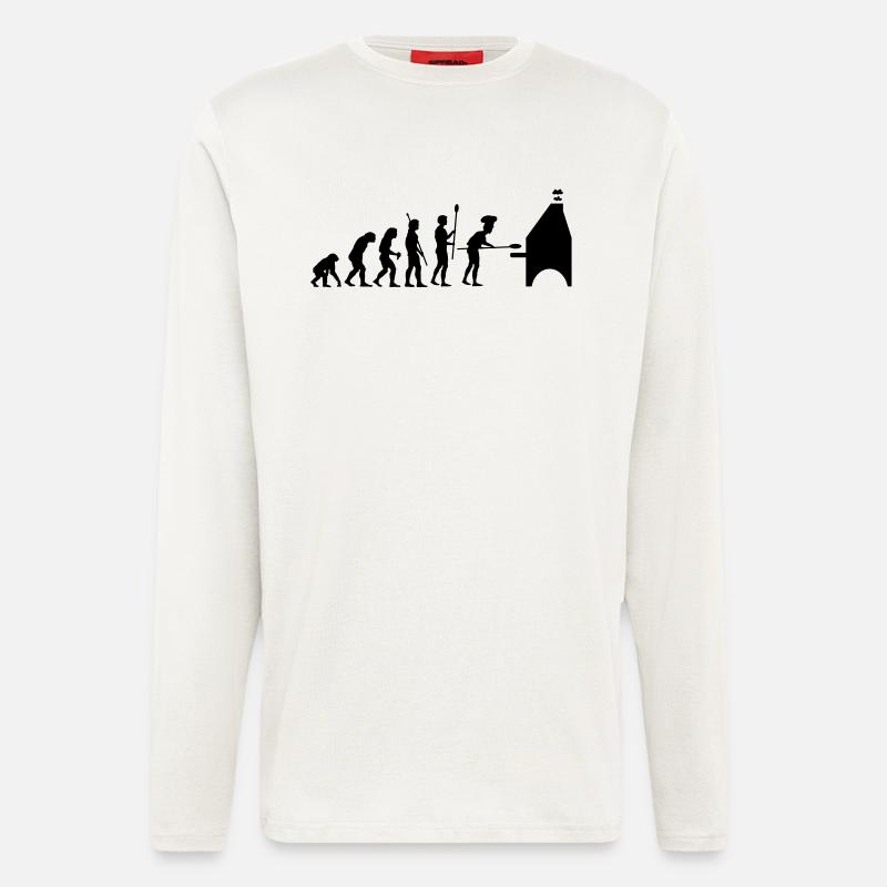 evolution pizza - Longsleeve - made by SPREAD  - OFF WHITE