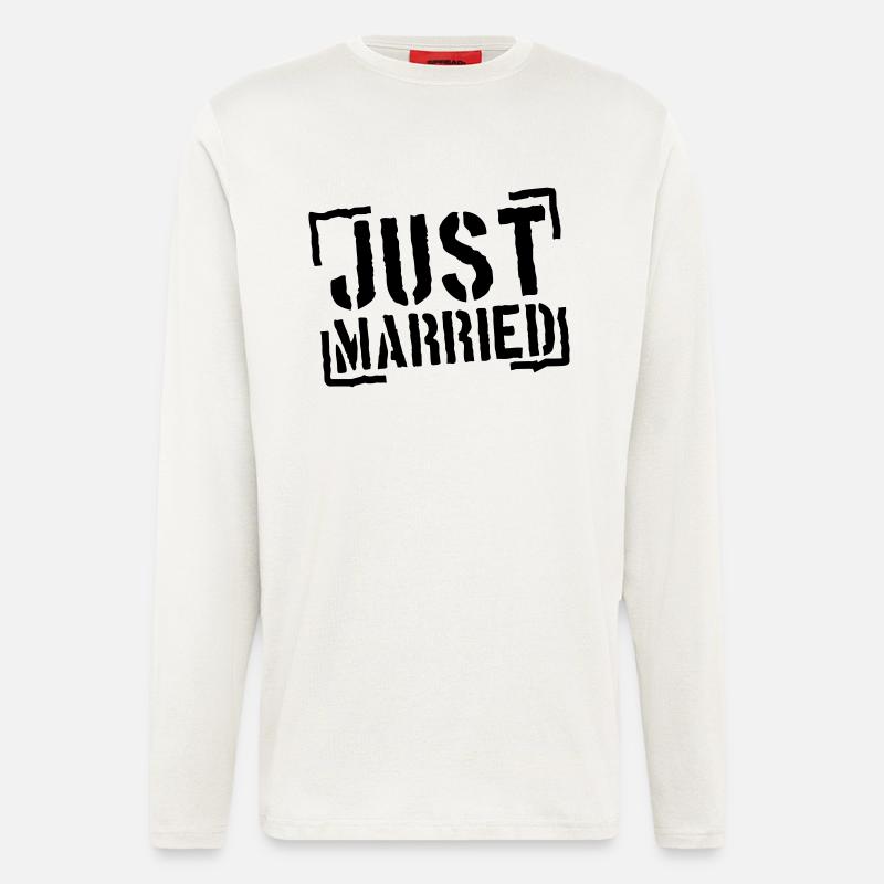 Just Married Stamp Design - Langarmshirt - made by SPREAD  - OFF WHITE