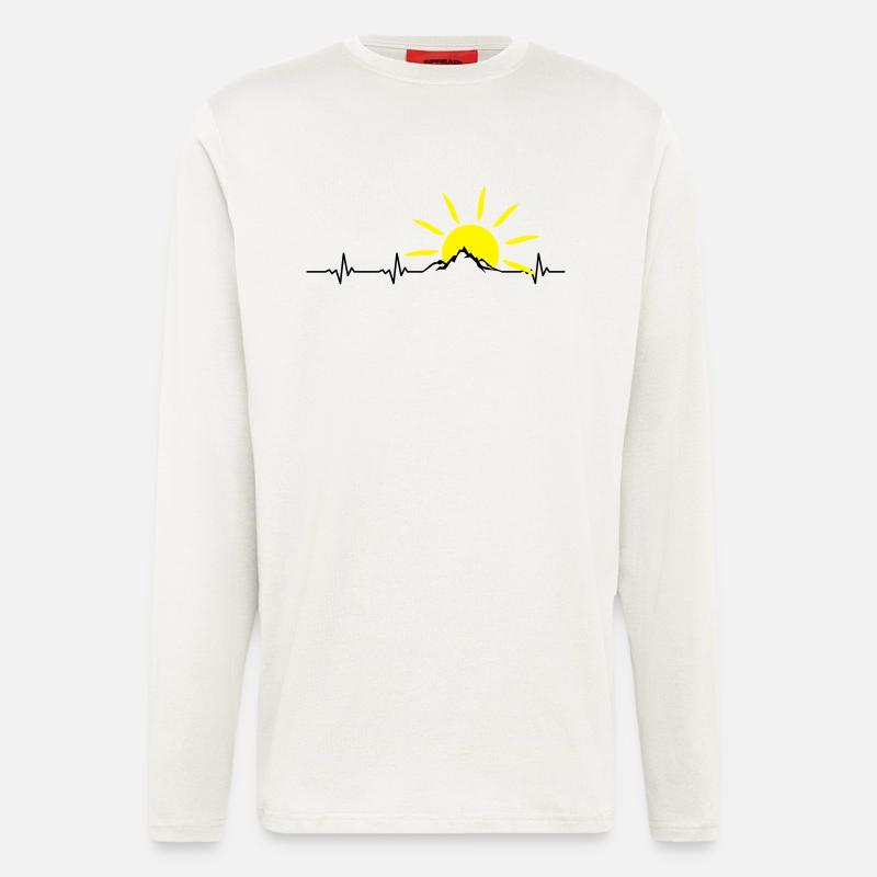 Landschaft - Berge Puls Sonne - Langarmshirt - made by SPREAD  - OFF WHITE