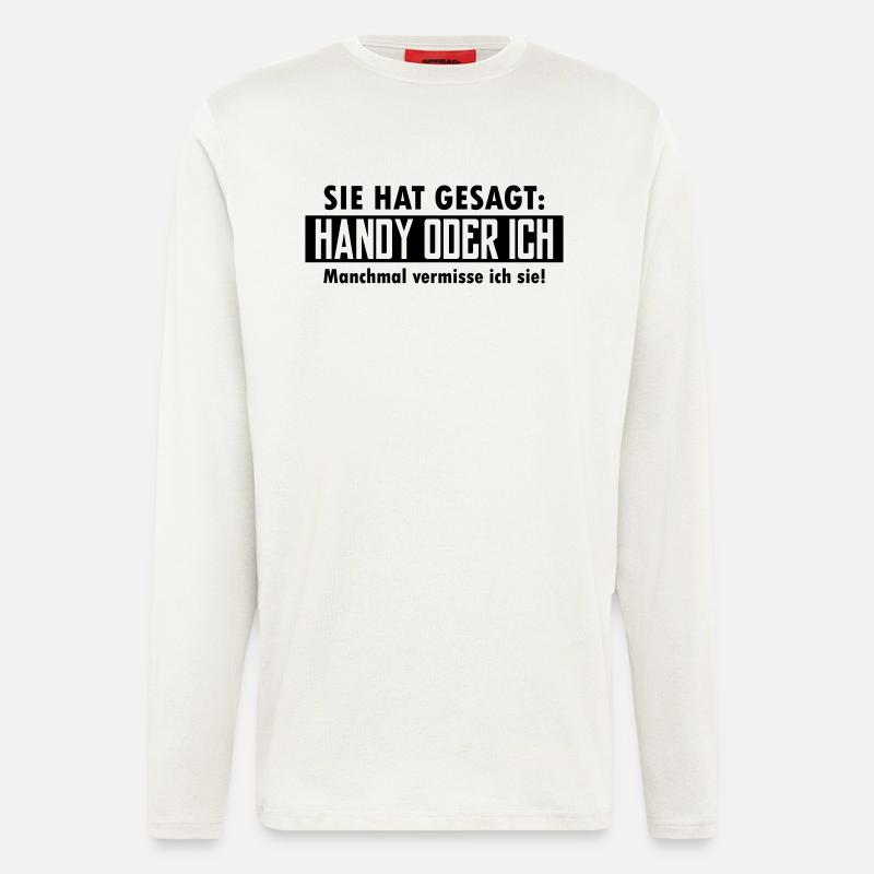 handy oder ich - Langarmshirt - made by SPREAD  - OFF WHITE