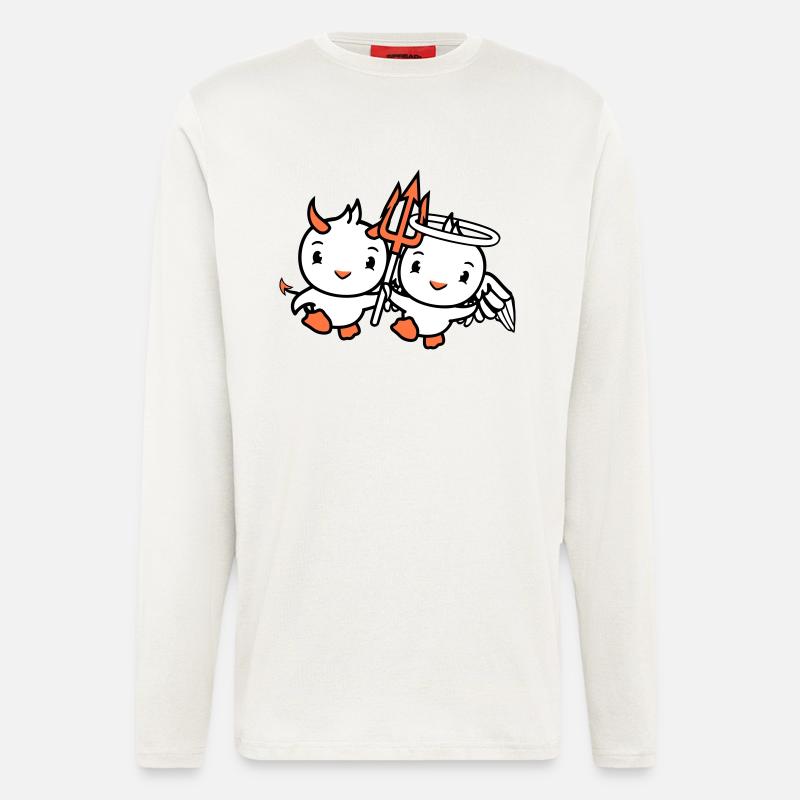 Birds Angel Sky Devil Horns Satan Hell Evil - Longsleeve - made by SPREAD  - OFF WHITE