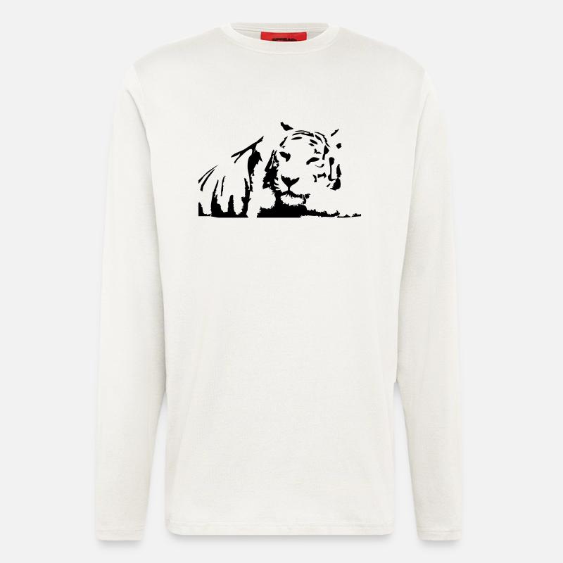 Tiger, weißer Tiger - Langarmshirt - made by SPREAD  - OFF WHITE