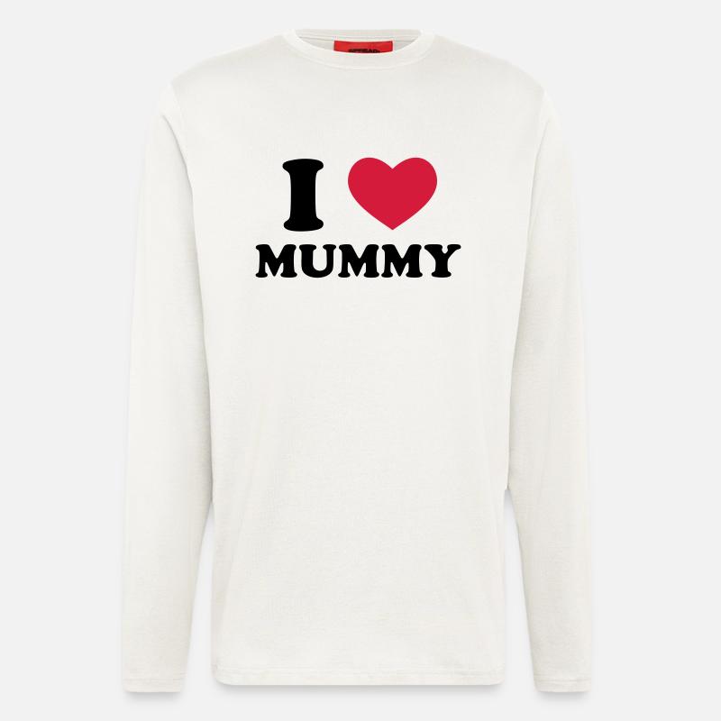 I Love Mummy - Manches longues bio décontracté fabriqué en UE - OFF WHITE