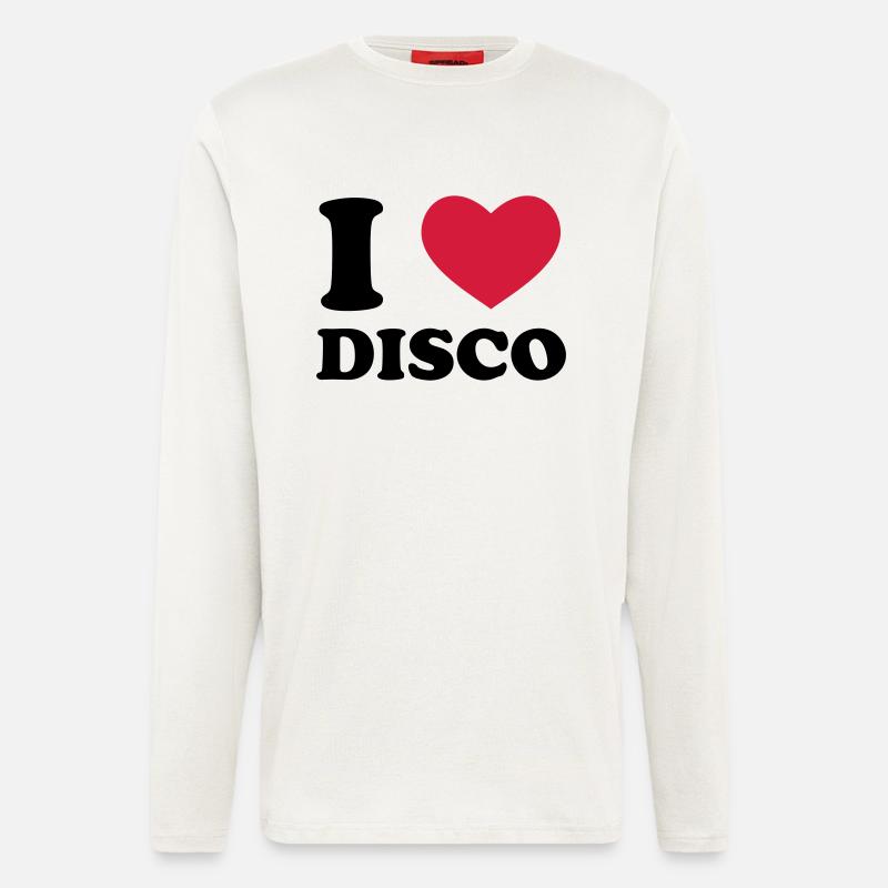 I Love Disco - Manches longues bio décontracté fabriqué en UE - OFF WHITE