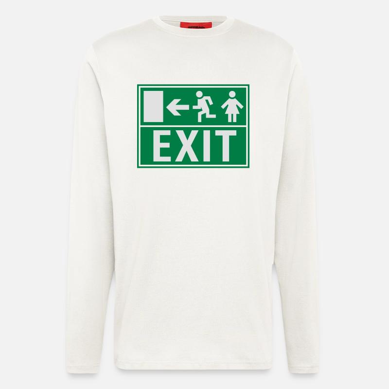EXIT (FIRE EXIT) - Manches longues bio décontracté fabriqué en UE - OFF WHITE