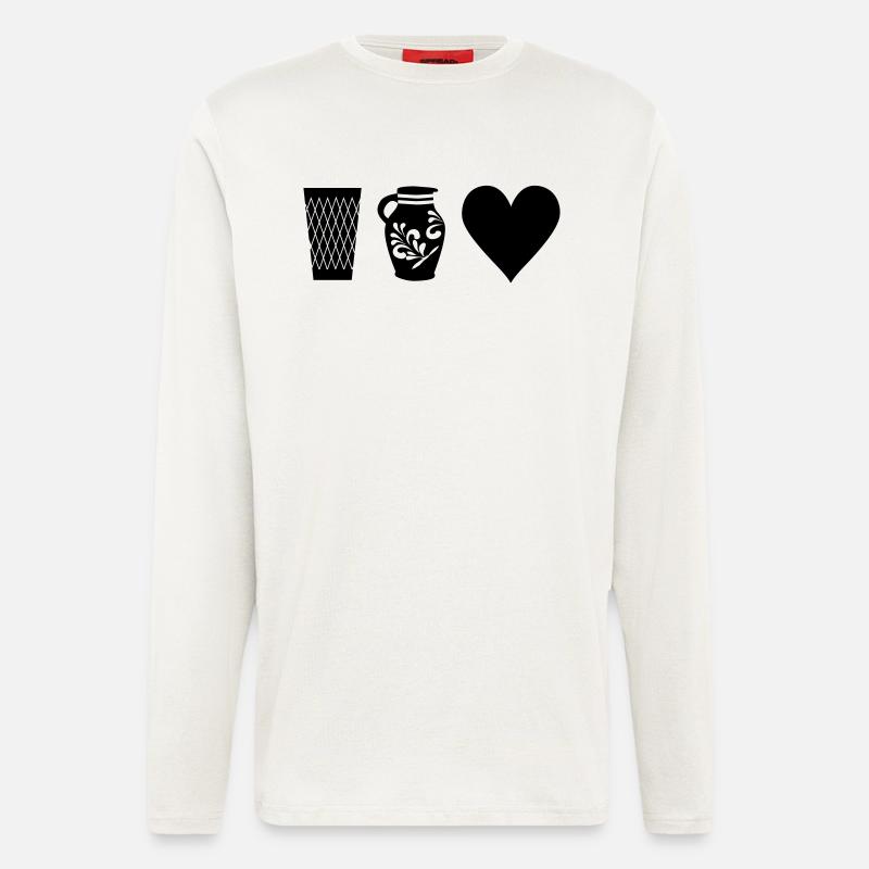 Geripptes Bembel Love - Langarmshirt - made by SPREAD  - OFF WHITE