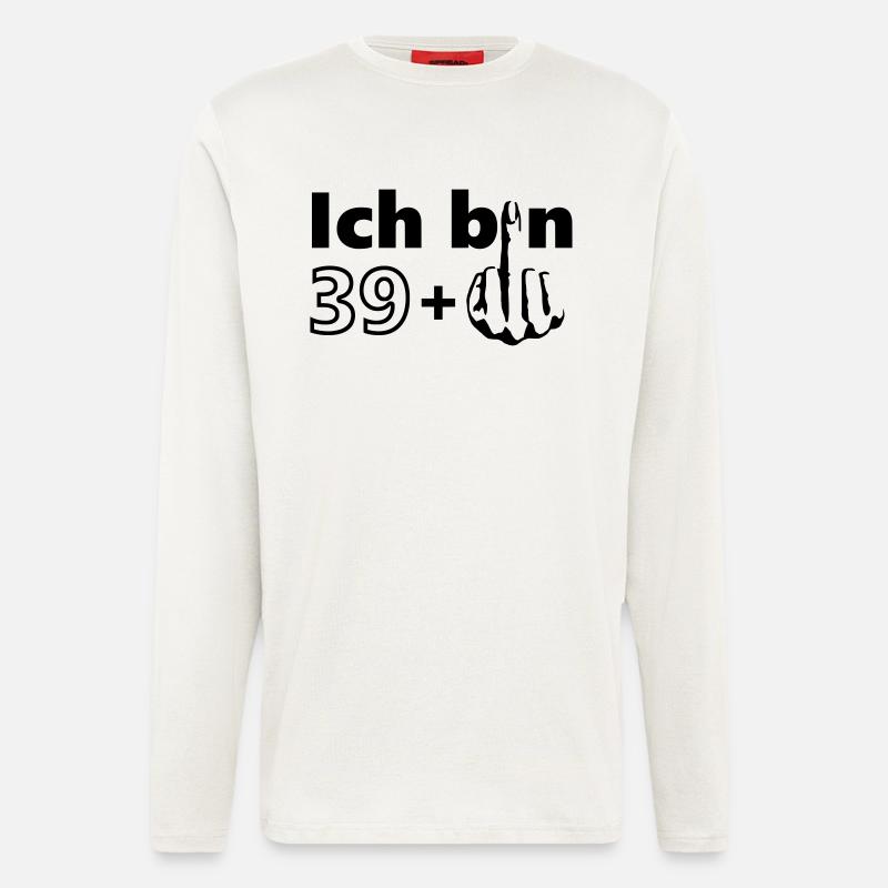 ich bin 39 + - Langarmshirt - made by SPREAD  - OFF WHITE