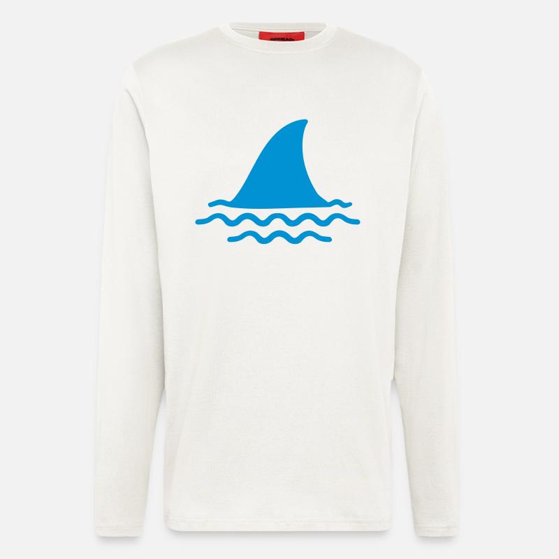 Requin - Manches longues bio décontracté fabriqué en UE - OFF WHITE