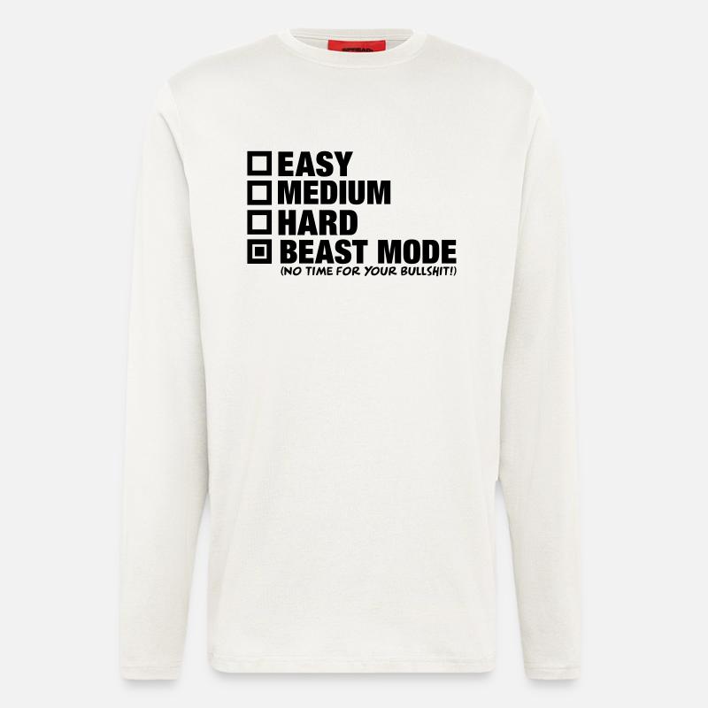 easy_medium_hard_beast_mode_f1 - Langarmshirt - made by SPREAD  - OFF WHITE