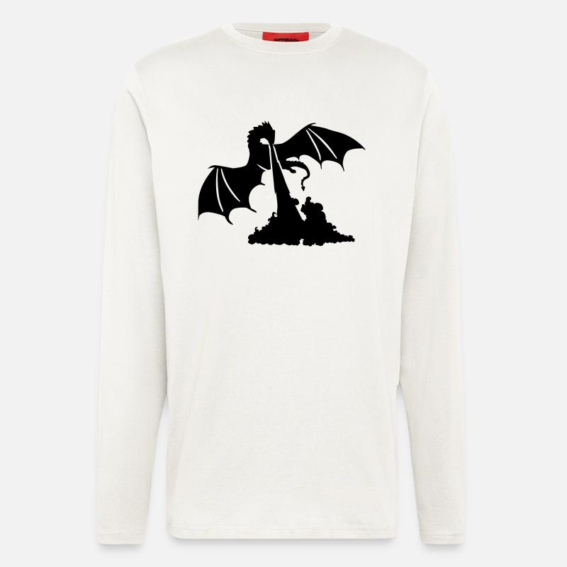 Dragon - Manches longues bio décontracté fabriqué en UE - OFF WHITE