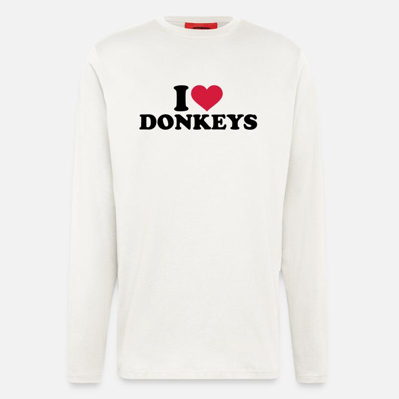 I love Donkeys - Longsleeve - made by SPREAD  - OFF WHITE