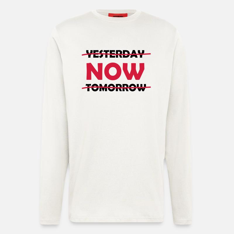 yesterday_now_tomorrow_1 - Langarmshirt - made by SPREAD  - OFF WHITE