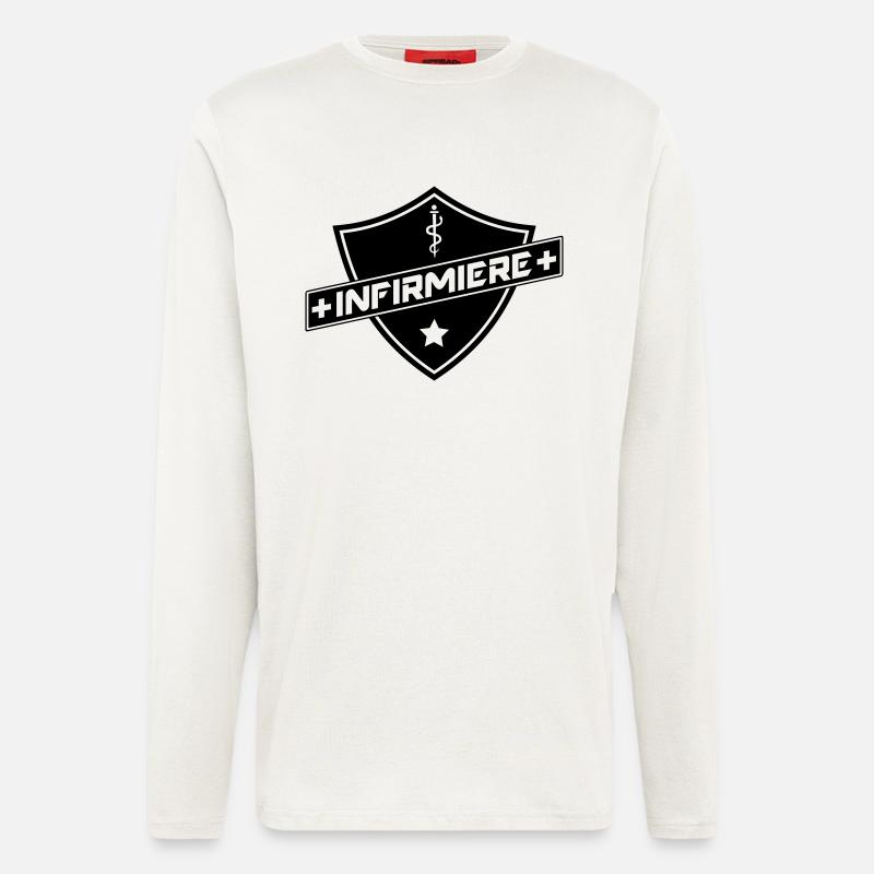 blason infirmiere - Langarmshirt - made by SPREAD  - OFF WHITE