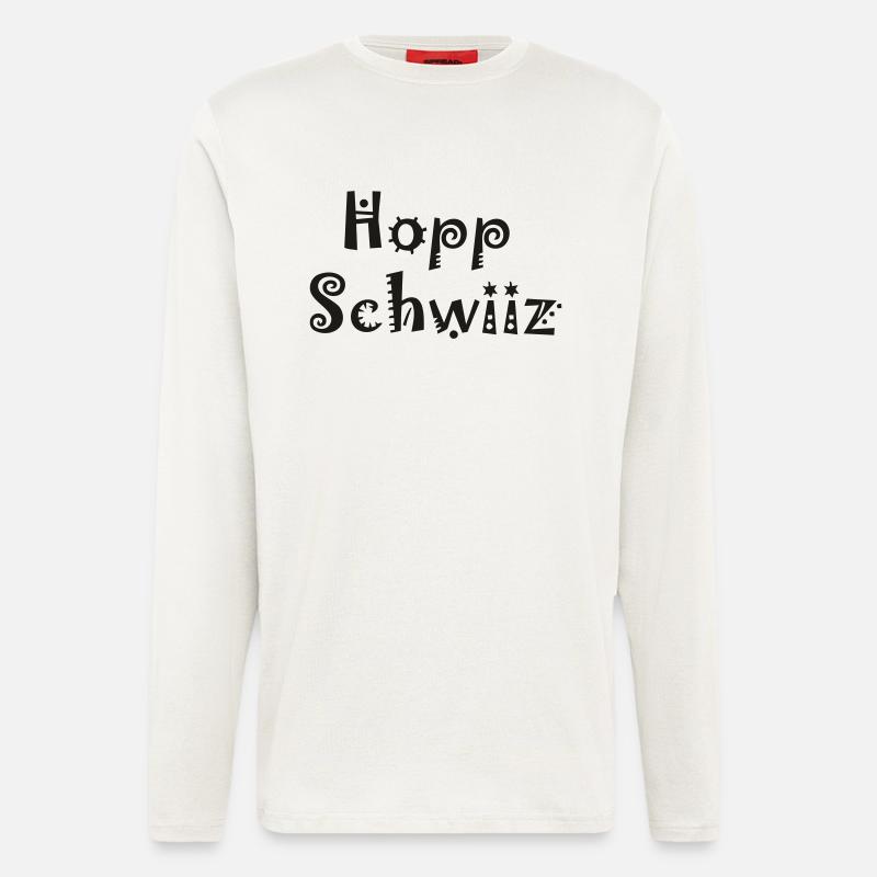 Hopp Schwiiz - Langarmshirt - made by SPREAD  - OFF WHITE