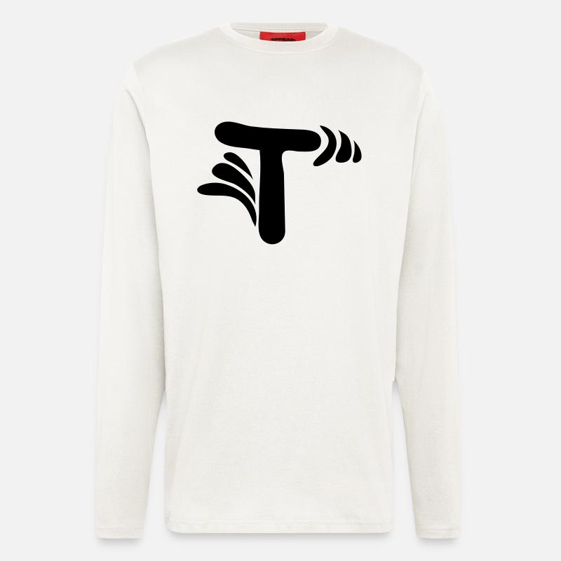Buchstabe T & Muster - Langarmshirt - made by SPREAD  - OFF WHITE