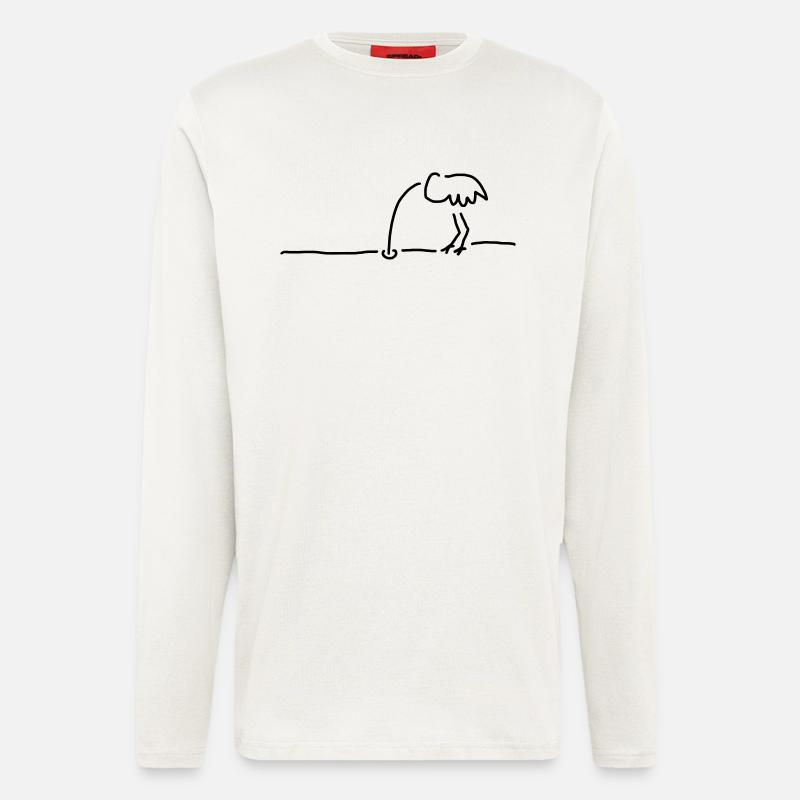 vogel-strauß-taktik - Langarmshirt - made by SPREAD  - OFF WHITE