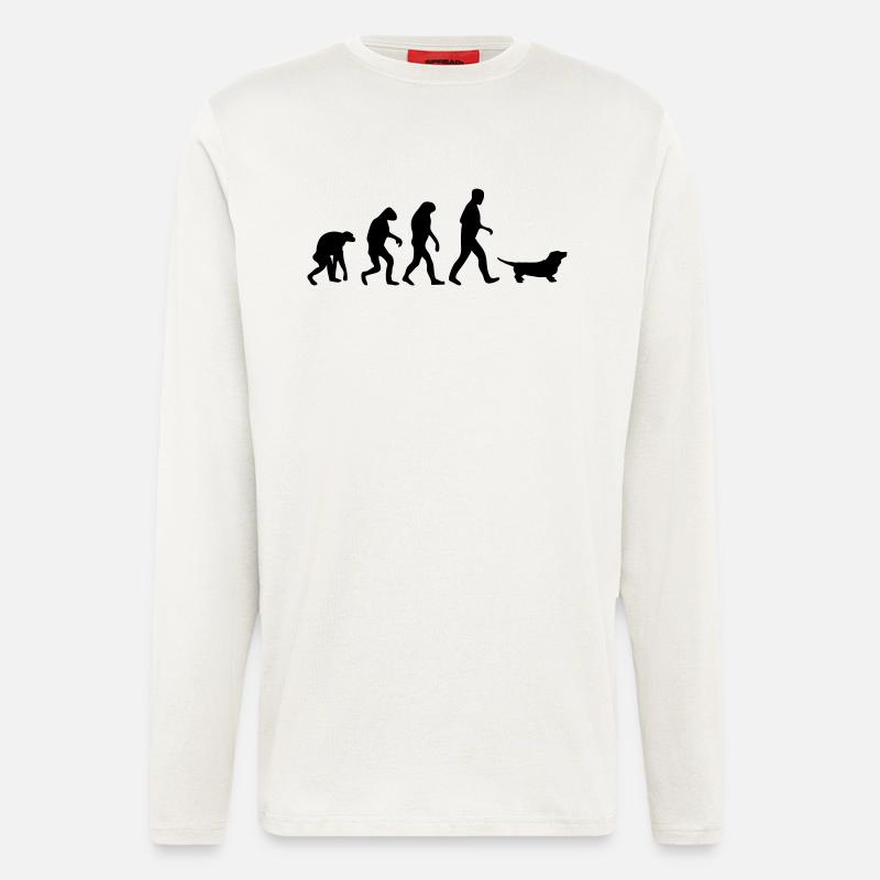 dackel evolution - Langarmshirt - made by SPREAD  - OFF WHITE