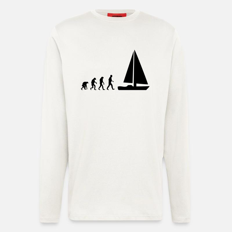 segelboot evolution - Langarmshirt - made by SPREAD  - OFF WHITE