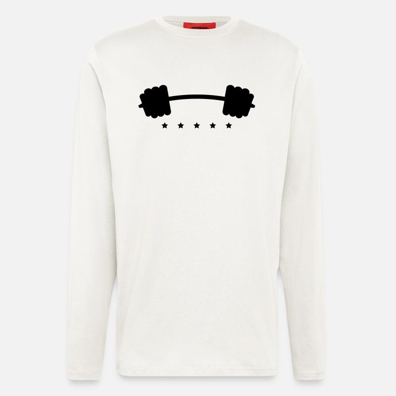 hantel_icon_gp1 - Langarmshirt - made by SPREAD  - OFF WHITE