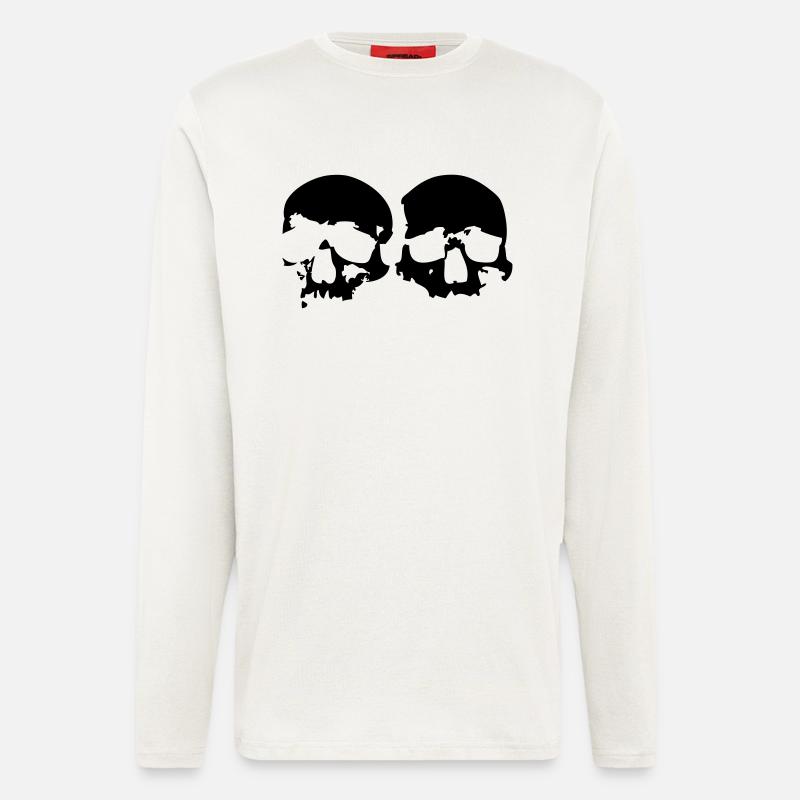2 Skulls - Longsleeve - made by SPREAD  - OFF WHITE