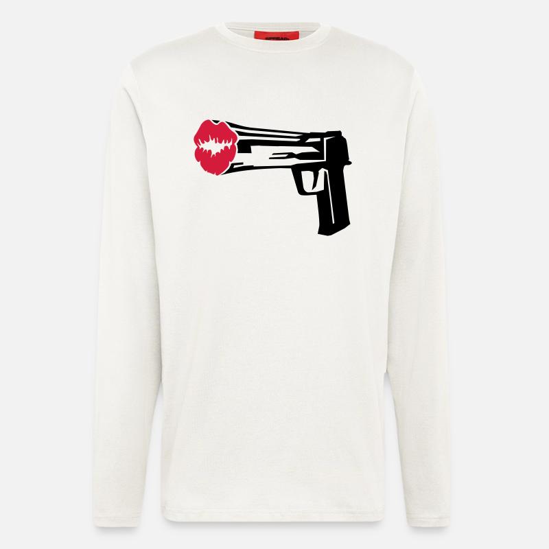 Kiss Pistol - Langarmshirt - made by SPREAD  - OFF WHITE