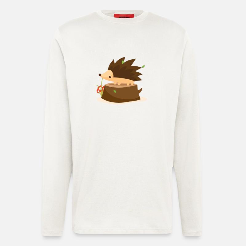 Igel auf Baumstumpf - Langarmshirt - made by SPREAD  - OFF WHITE
